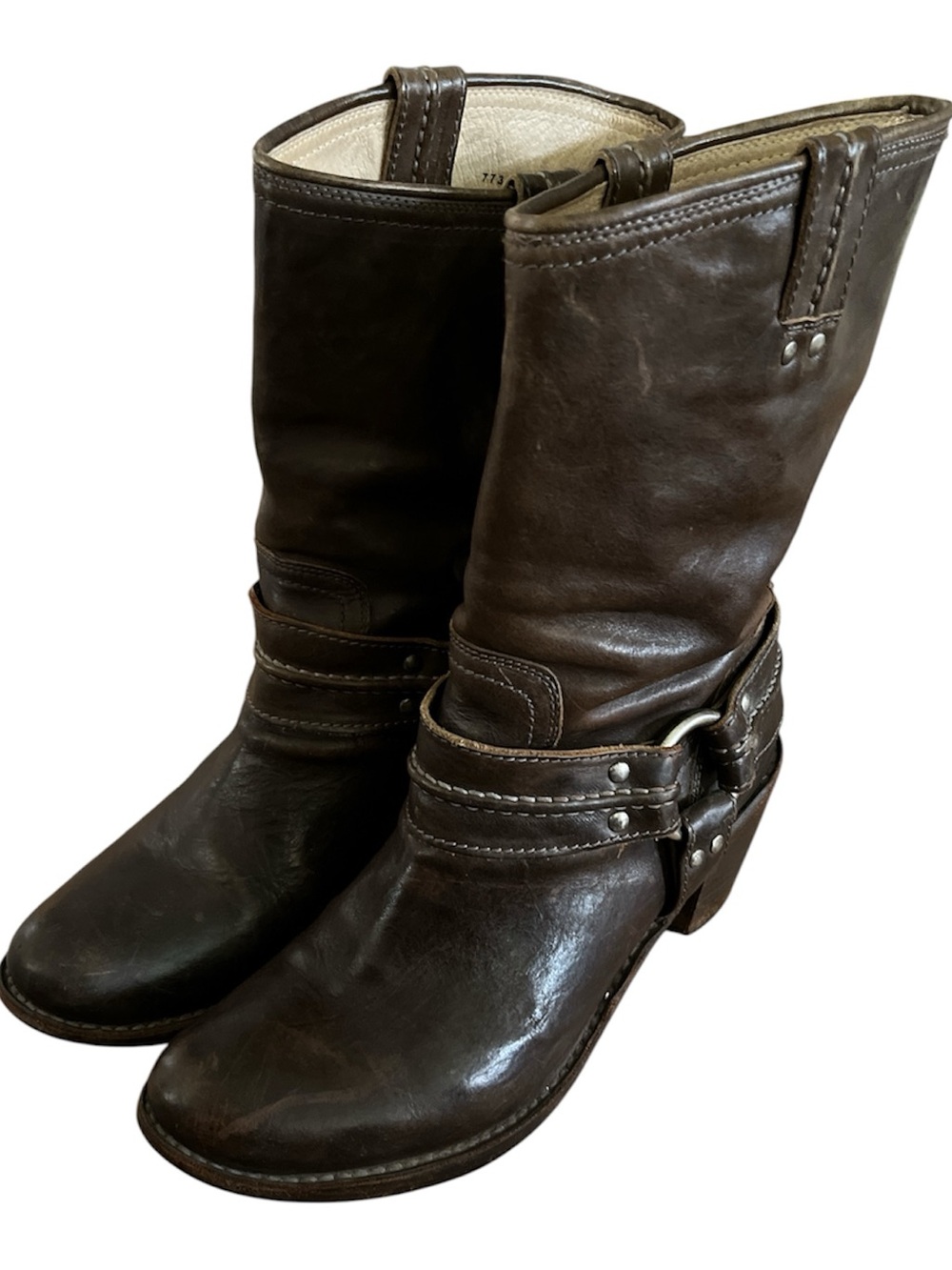 Frye Harness Vintage 10B Women’s Harness Boots Brown Leather 77372